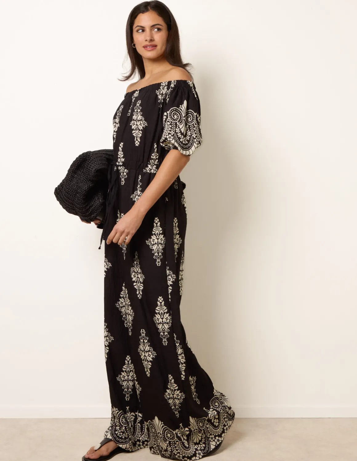 Printed Off Shoulder Jumpsuit