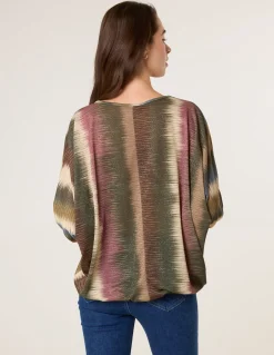 Printed Round Neck Long Sleeve Top