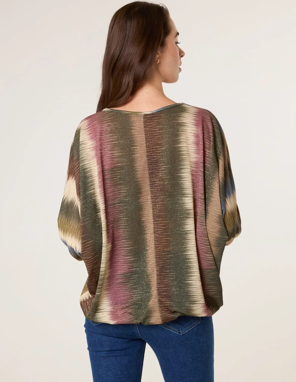 Printed Round Neck Long Sleeve Top