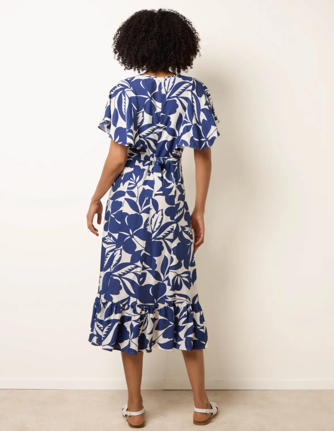 Printed V Neck Dress