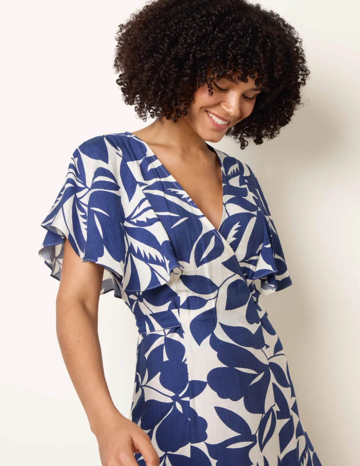 Printed V Neck Dress