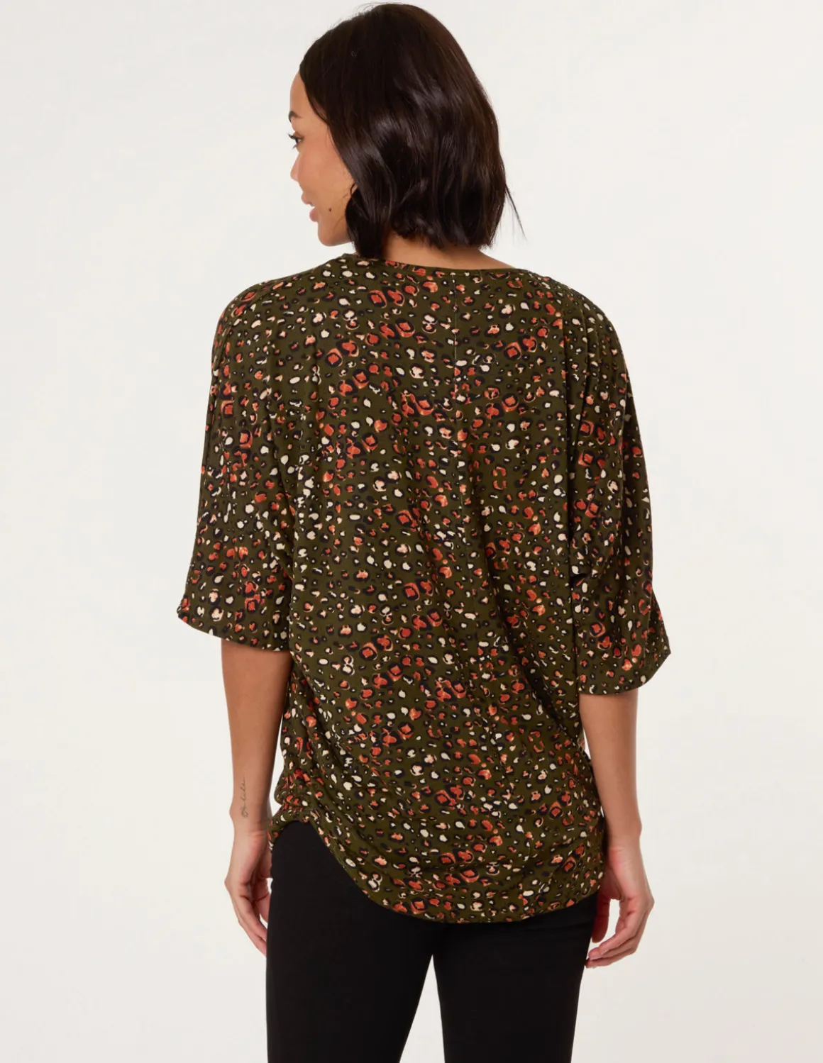 Printed Zip Front Top