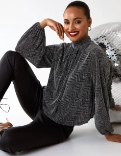 Puffball High Neck Top