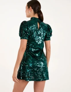 Puff Sleeve Sequin Dress