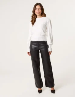 Puff Sleeve Textured Jumper