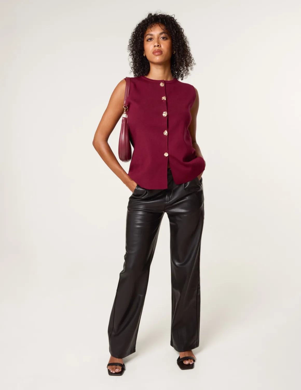 PU Wide Leg Trousers