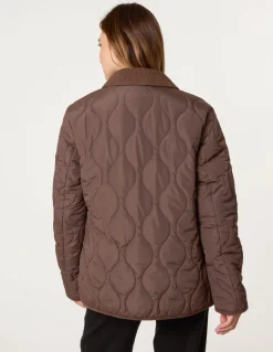 Quilted Cord Collar Coat
