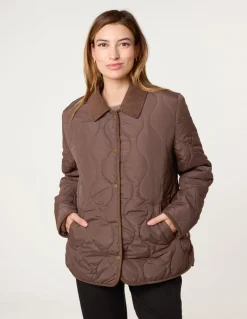 Quilted Cord Collar Coat