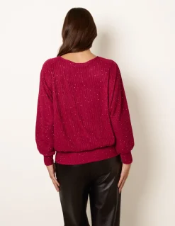 Rhinestone Batwing Top