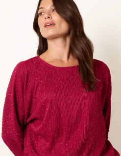 Rhinestone Batwing Top
