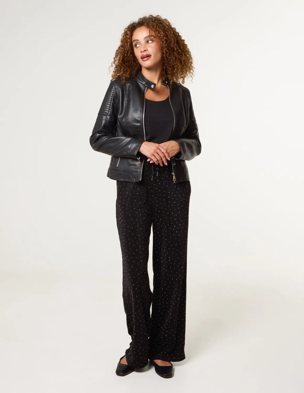 Rhinestone Detailed Trousers