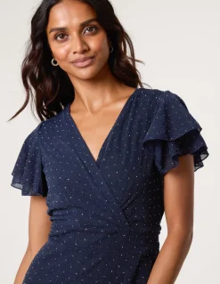 Rhinestone Diamante Wrap Dress