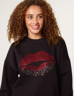 Rhinestone Lips Sweatshirt