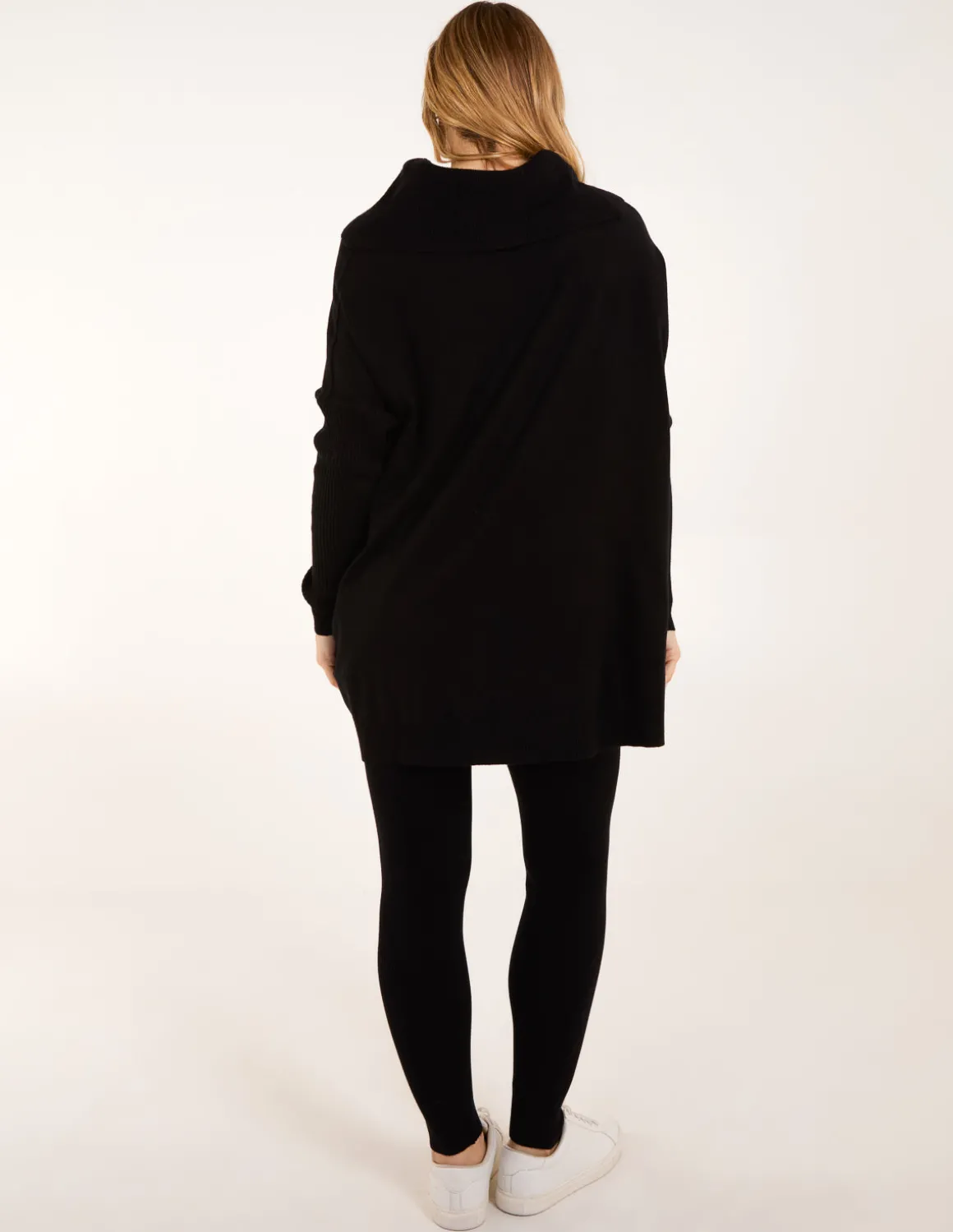 Ribbed Leggings & Cowl Neck Jumper Set