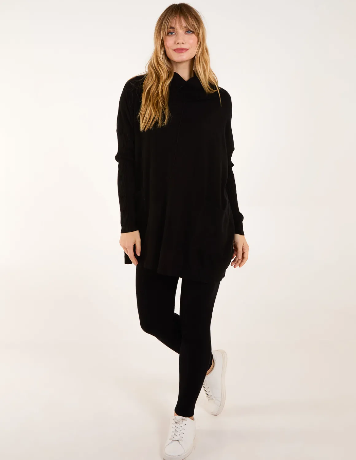 Ribbed Leggings & Cowl Neck Jumper Set