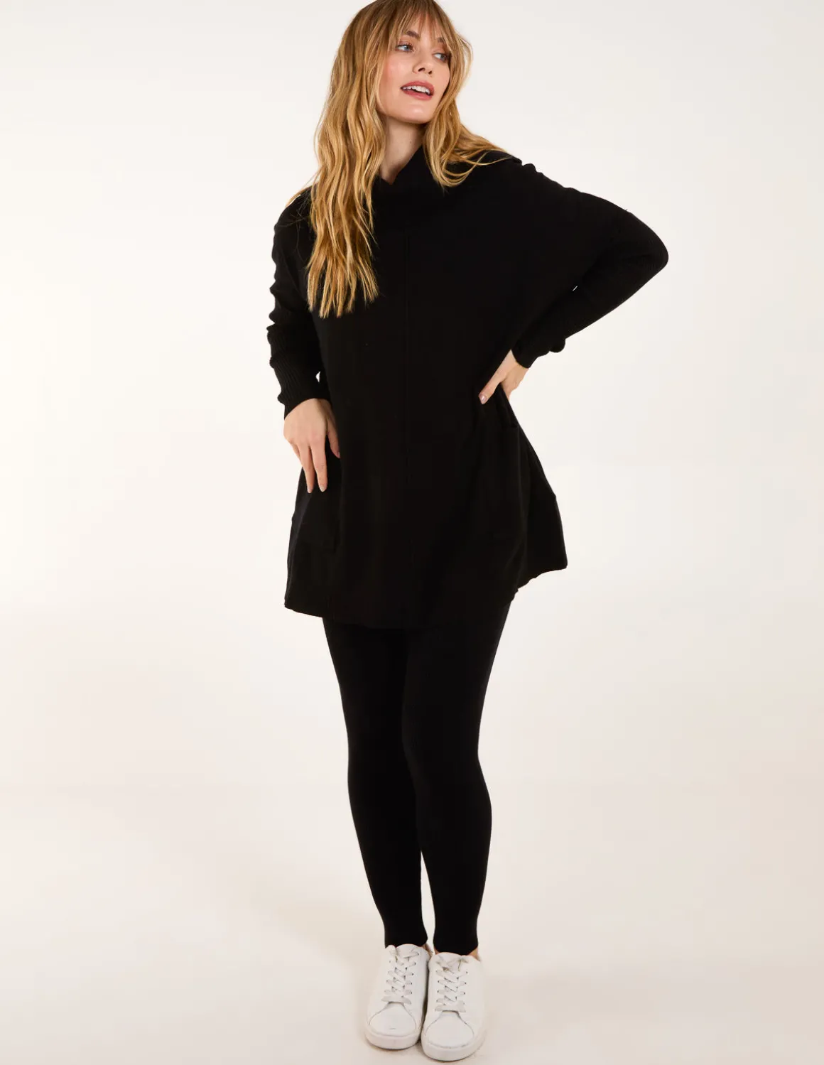 Ribbed Leggings & Cowl Neck Jumper Set