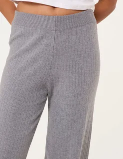 Ribbed Wide Leg Trousers