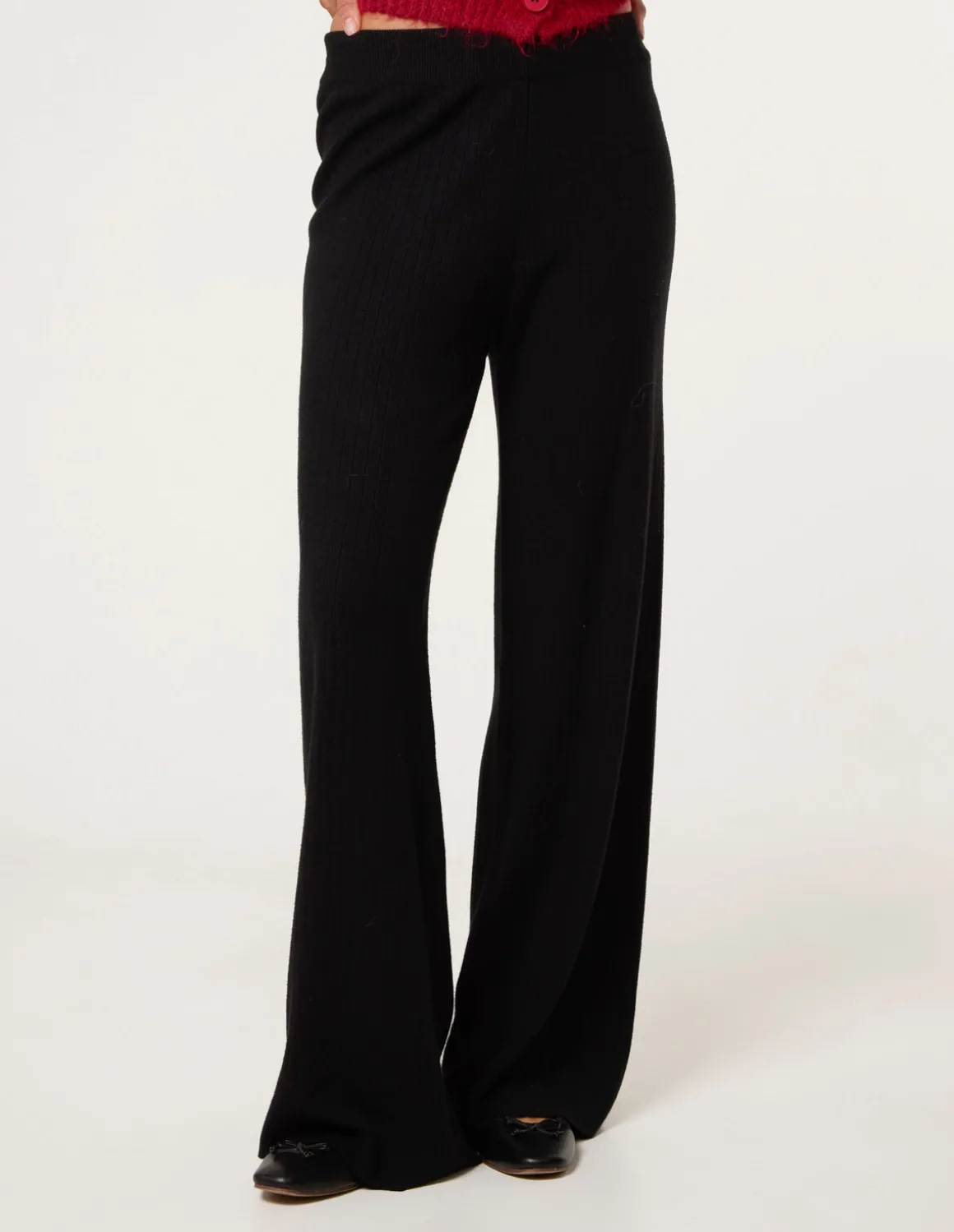 Ribbed Wide Leg Trousers