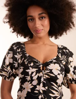 Ring Detail Milkmaid Mini Dress