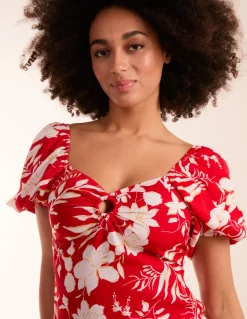 Ring Detail Milkmaid Mini Dress