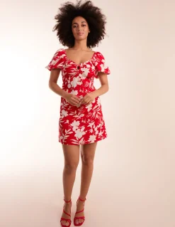 Ring Detail Milkmaid Mini Dress