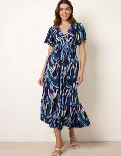 Ring Detail Printed Dress