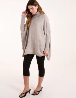 Roll Neck Button Mini Pocket Jumper
