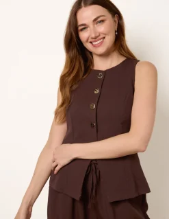 Round Neck Button Through Vest & Trouser Set