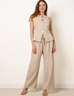 Round Neck Button Through Vest & Trouser Set