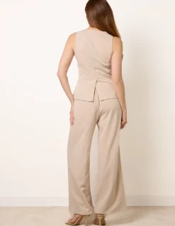 Round Neck Button Through Vest & Trouser Set