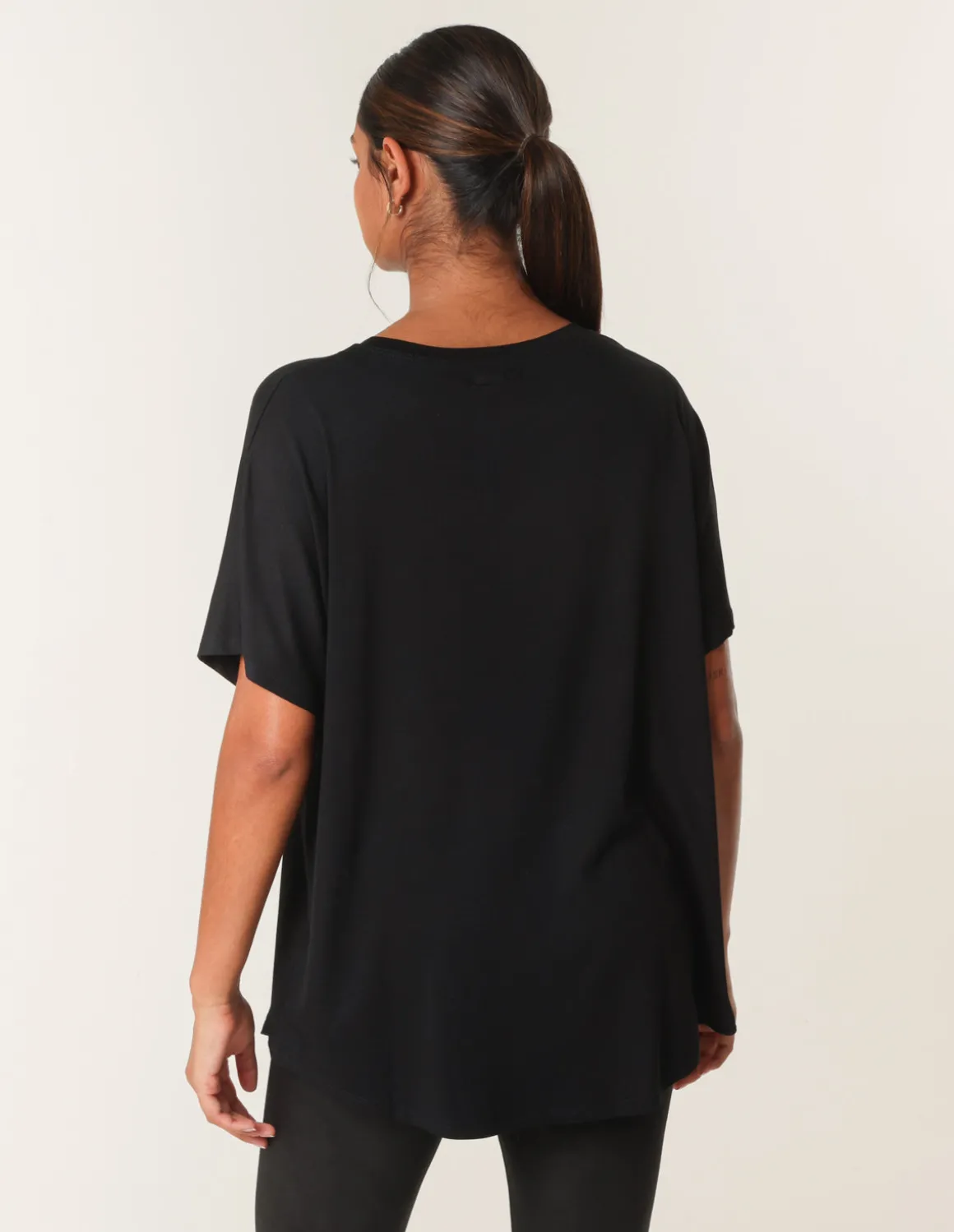 Round Neck Diamante Heart Detailing T-Shirt