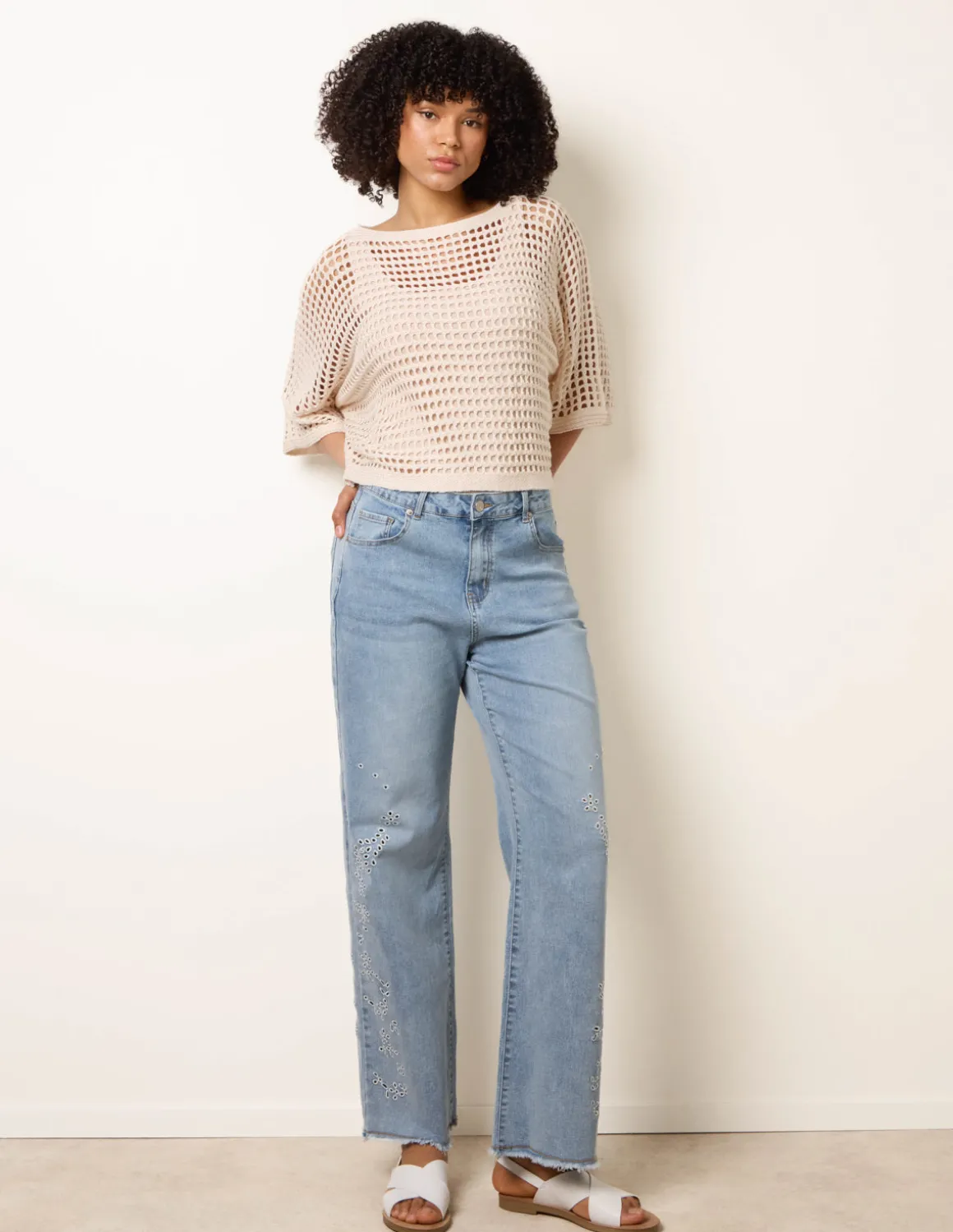 Round Neck Net Top
