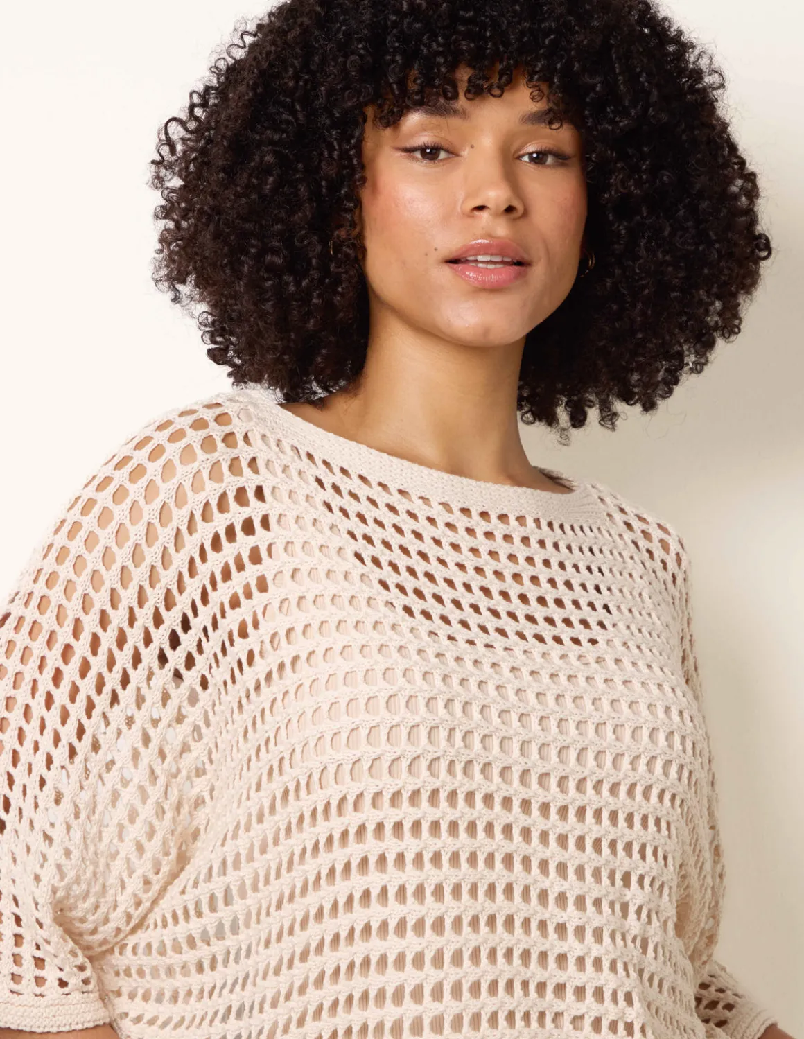 Round Neck Net Top