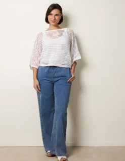 Round Neck Net Top