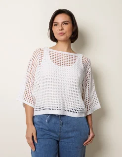 Round Neck Net Top