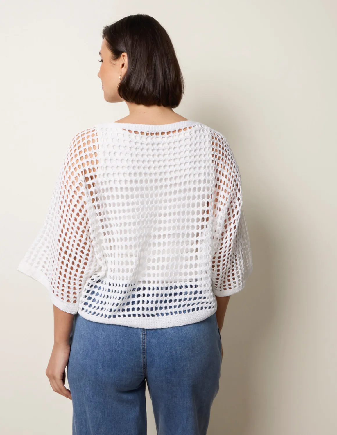 Round Neck Net Top