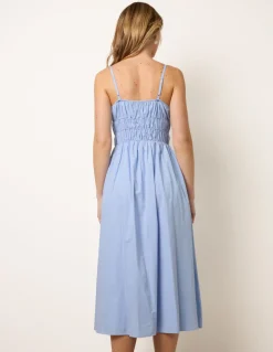Ruched Binding Strappy Midi Dress