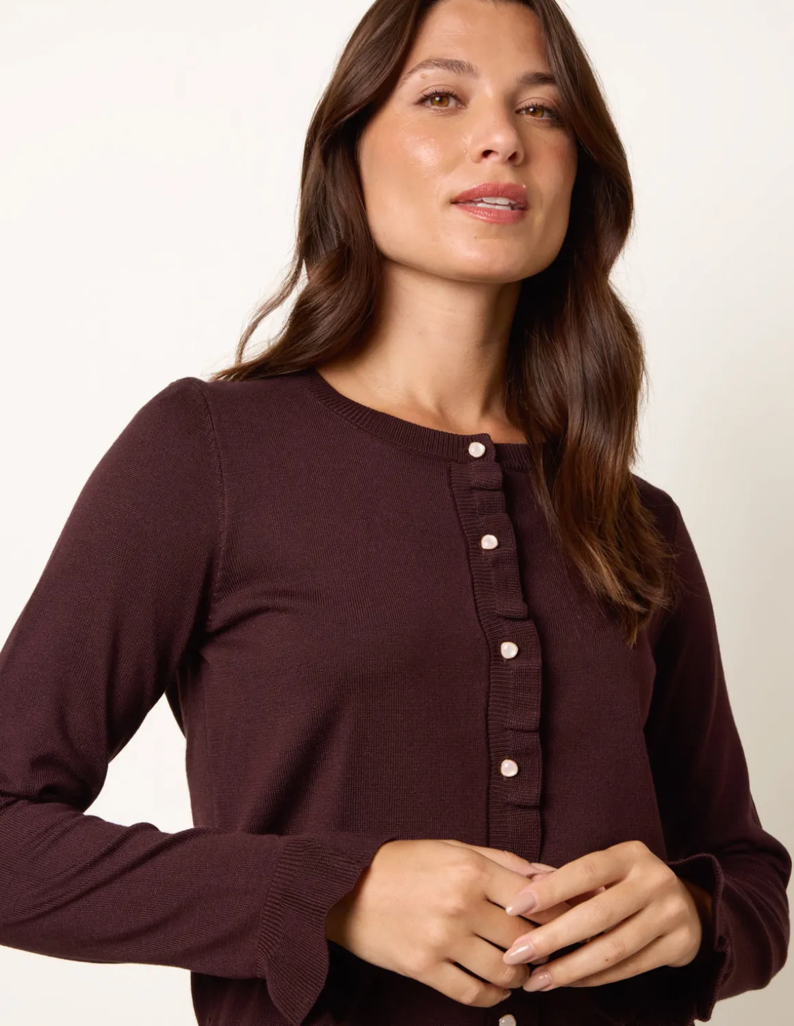 Ruffle Detail Cardigan