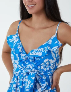 Ruffle Wrap Front Cami Dress