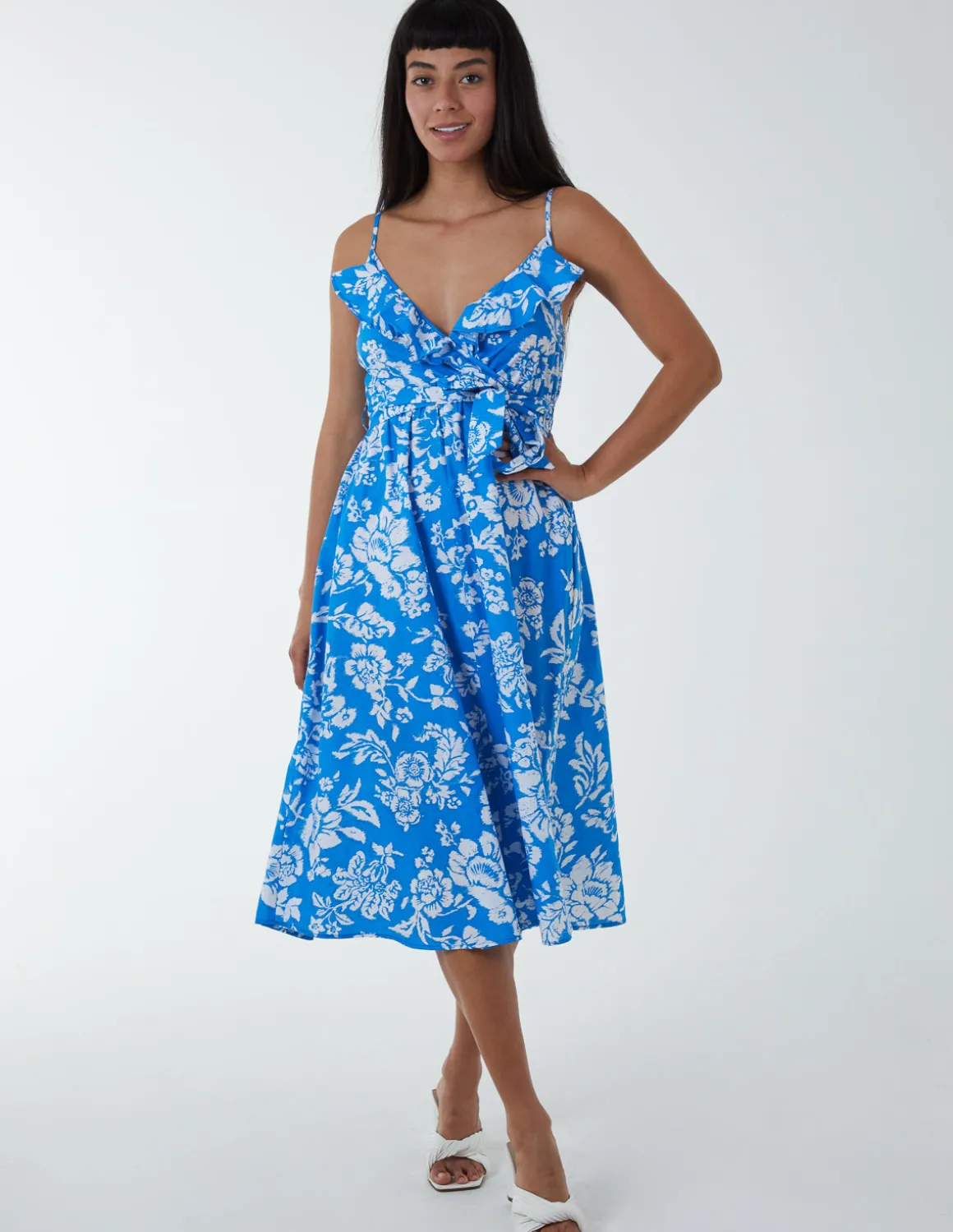 Ruffle Wrap Front Cami Dress
