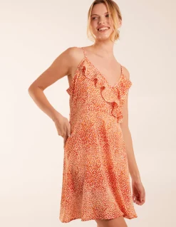 Ruffle Wrap Front Cami Mini Dress