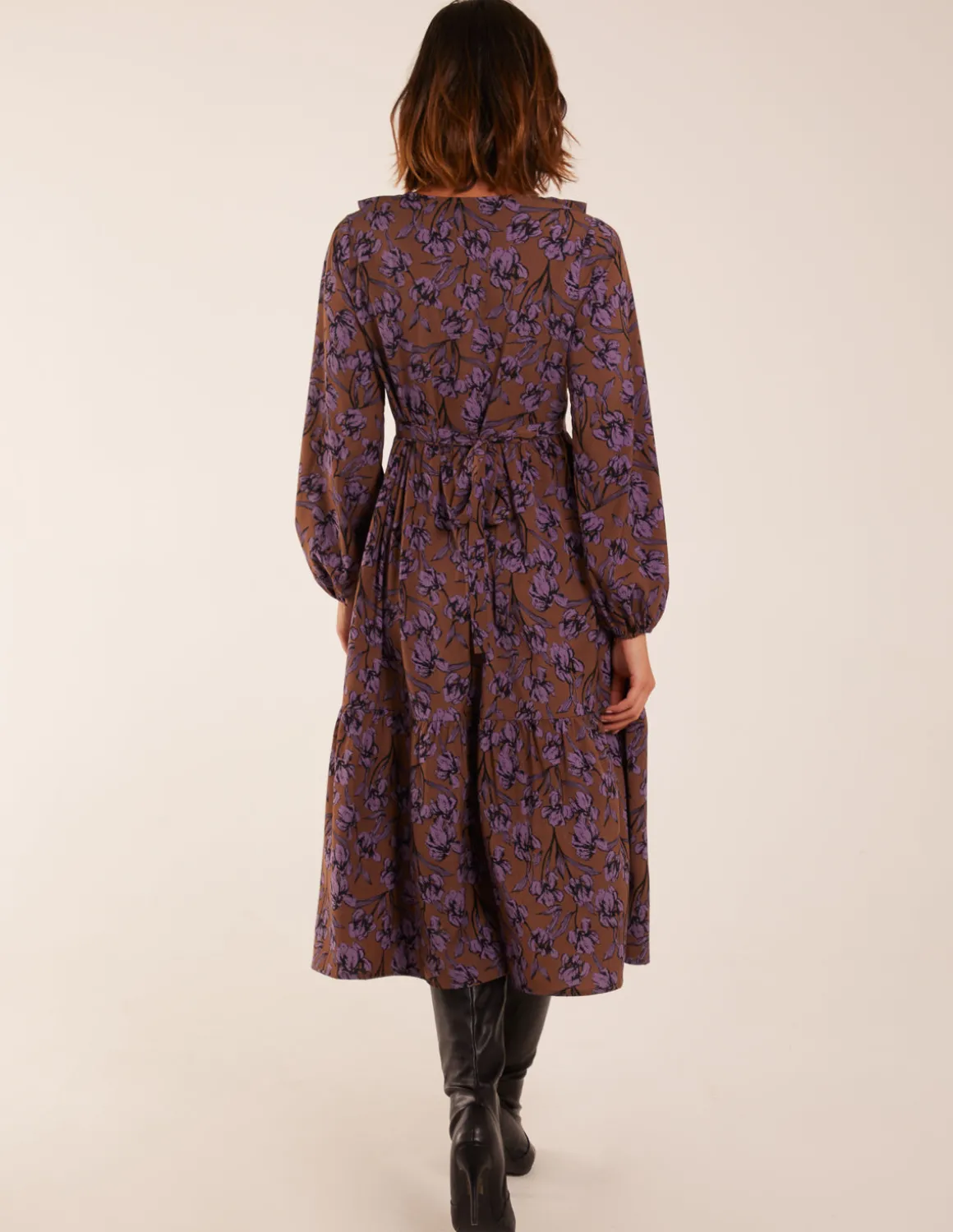 Ruffle Wrap Midi Dress