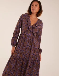 Ruffle Wrap Midi Dress
