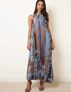 Satin Pleated Dress