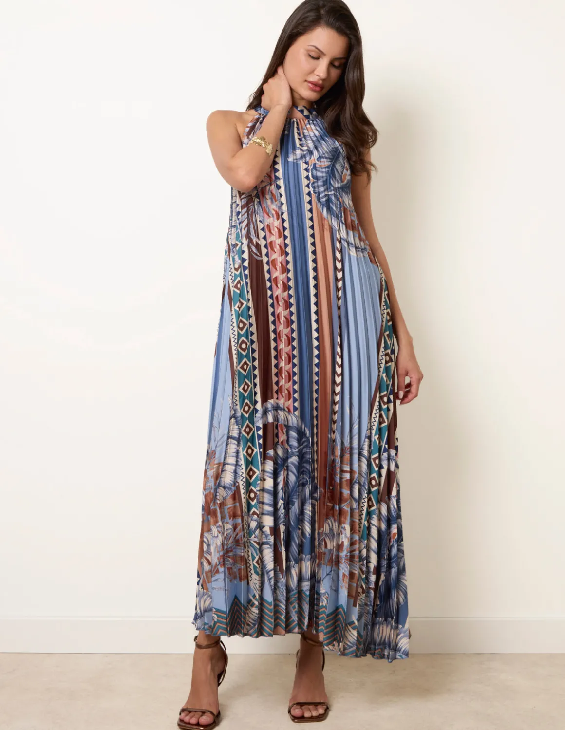 Satin Pleated Dress
