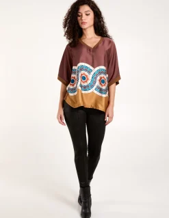Satin Viscose Back Print Top