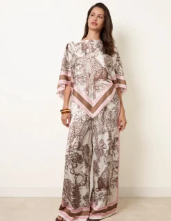 Scarf Print Trouser Set