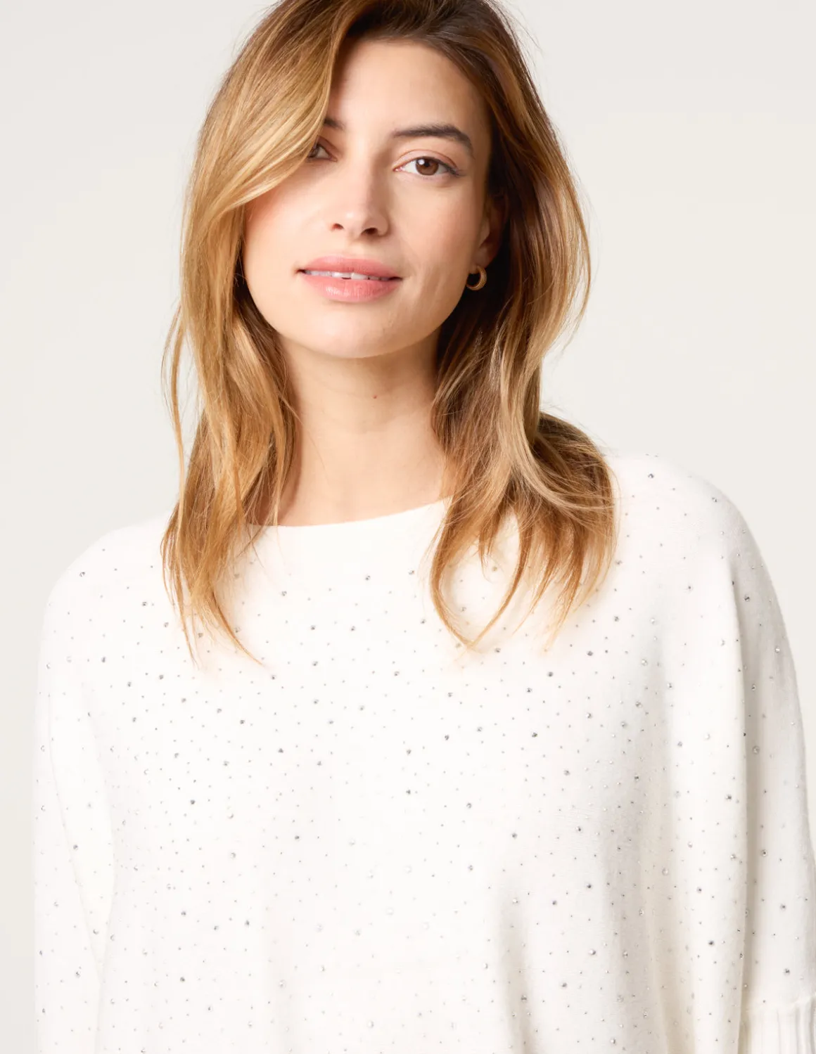 Scattered Embellished Knit Jumper