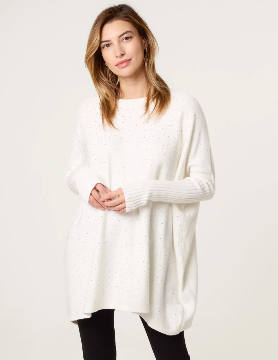 Scattered Embellished Knit Jumper