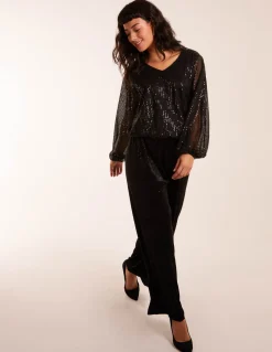 Sequin Batwing Blouse
